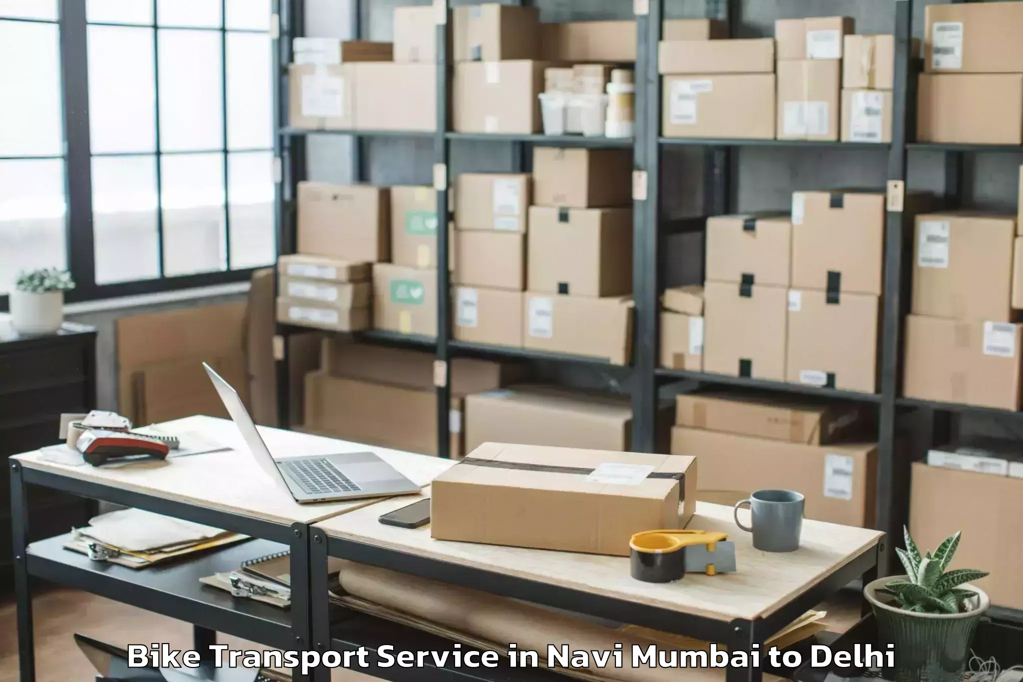 Get Navi Mumbai to Flatted Factory Complex Jhande Bike Transport